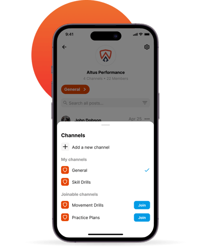 iphone showing groups feature in coachnow app