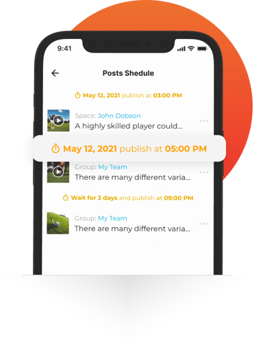 iphone showing post schedule in coachnow app