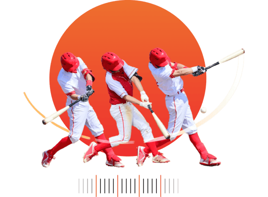 3 images of a baseball player swinging his baseball bat using slow motion feature in coachnow app