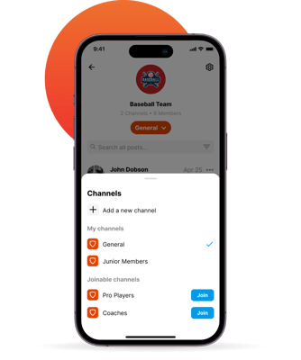 iphone showing groups feature in coachnow app
