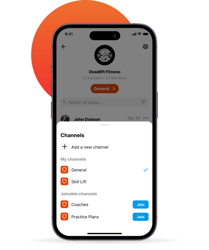 iphone showing groups feature in coachnow app