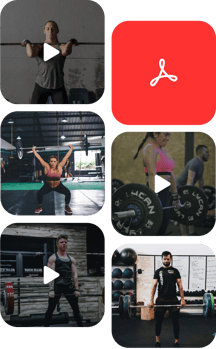 various video thumbnails of weightlifters