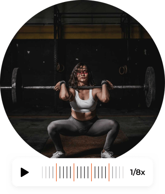 woman weightlifting in gym using coachnow's slo mo feature