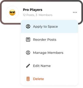 coachnow template showing a pro players list with buttons for applying the template to a space