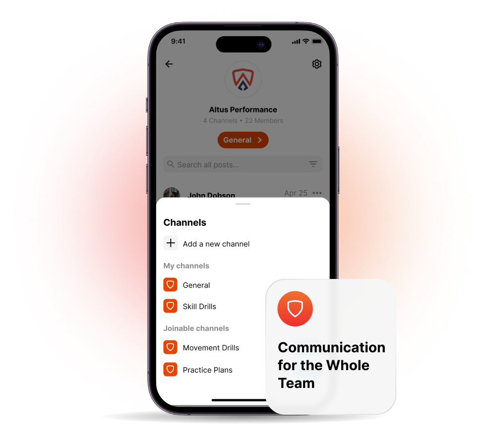iphone showing groups feature in coachnow app