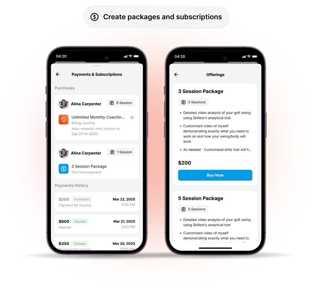 Payments and subscriptions in CoachNow Academy