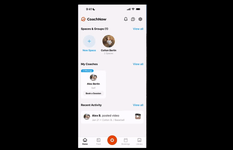 gif showing what athletes see in coachnow on mobile when they go to book through stripe checkout