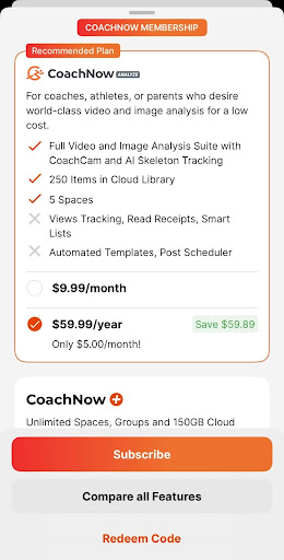 CoachNow analyze membership features and price