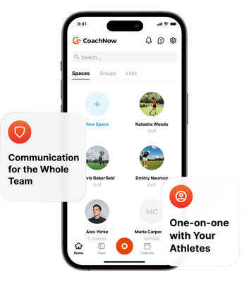 coachnow's spaces tools in the mobile app on the iphone